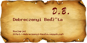 Debreczenyi Beáta névjegykártya